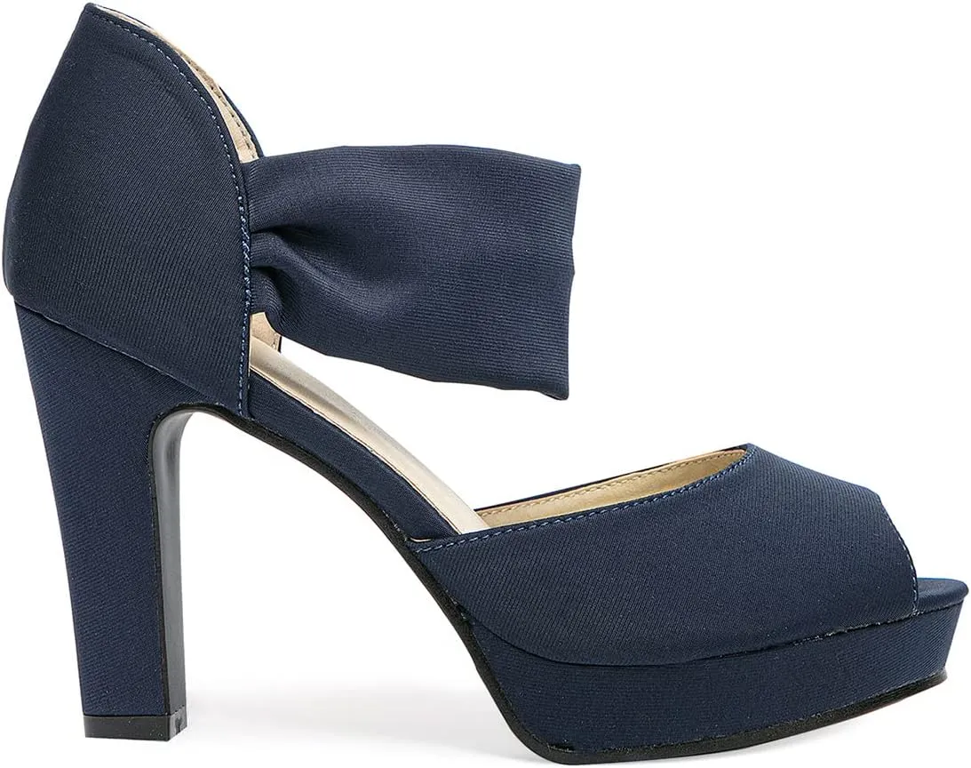 GATUXUS Women's Chunky High Heels Sandals Open Toe Platform Ankle Strappy Sandals Dress Shoes
