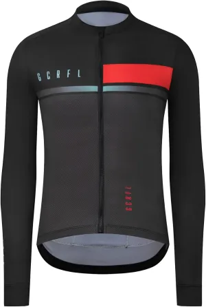 GCRFL Men's Cycling Jersey Long Sleeves Road Bike Jersey Shirt Cycling Tops, Zipper Pocket Lightweight PRO Race Fit UPF 50 