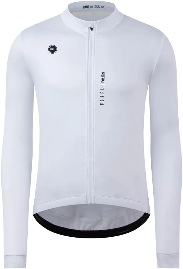 GCRFL Men's Cycling Jersey Long Sleeves Road Bike Jersey Shirt Cycling Tops, Zipper Pocket Lightweight PRO Race Fit UPF 50 
