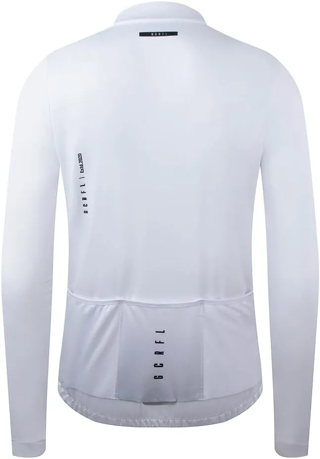 GCRFL Men's Cycling Jersey Long Sleeves Road Bike Jersey Shirt Cycling Tops, Zipper Pocket Lightweight PRO Race Fit UPF 50 