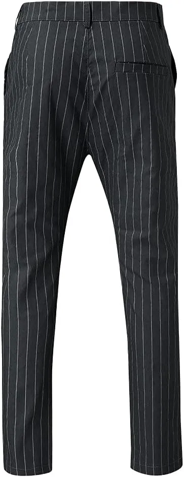 GIERIDUC Men's Athletic Running Joggers Mens Super Skinny Black Trousers Pants with The Long Strings Mens Long Running Pants