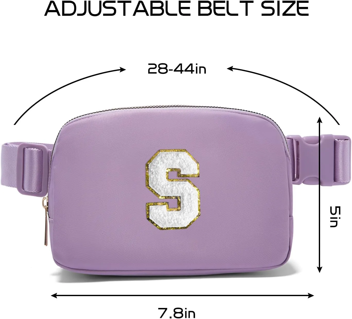 Gitus Birthday Gifts for 8 9 10 11 12 13 Year Old Girls Personalized Fanny Pack Crossbody Bags with Initial Letter Patch Belt Bag for Teen Girls Cute Trendy Stuff Travel Essentials (Lavender-S)