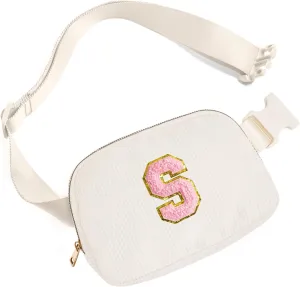 Gitus Gifts for Teen Girls 10-12 12-14 14-16 16-18 Birthday Gifts for Girls Women Sister Teacher Initial Belt Bag Fanny Pack Crossbody Bags for Teen Girl Gifts Trendy Stuff Travel Essentials (Ivory-S)