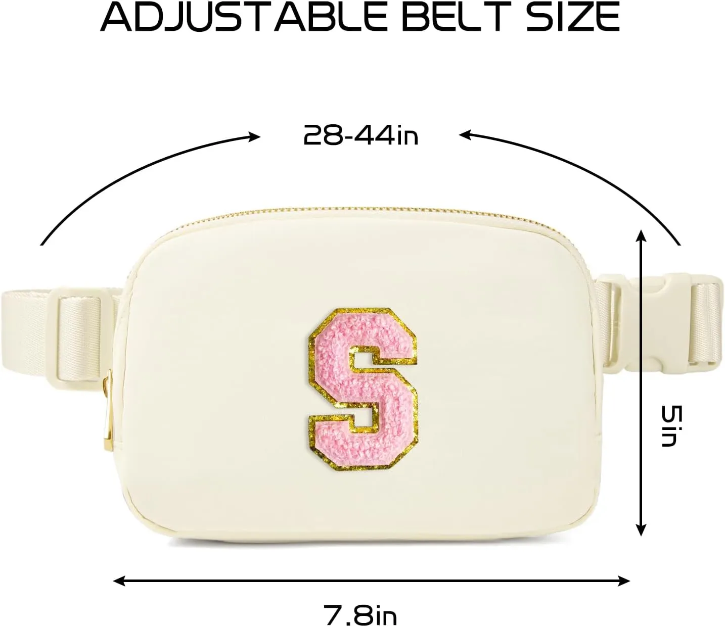 Gitus Personalized Gifts Birthday Gifts for Girls Fanny Pack Cross Body Bags with Initial Letter Preppy Stuff Gifts for Her Girlfriend Wife Sister Friends Mom (Ivory-S)