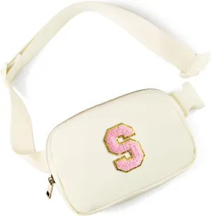 Gitus Personalized Gifts Birthday Gifts for Girls Fanny Pack Cross Body Bags with Initial Letter Preppy Stuff Gifts for Her Girlfriend Wife Sister Friends Mom (Ivory-S)