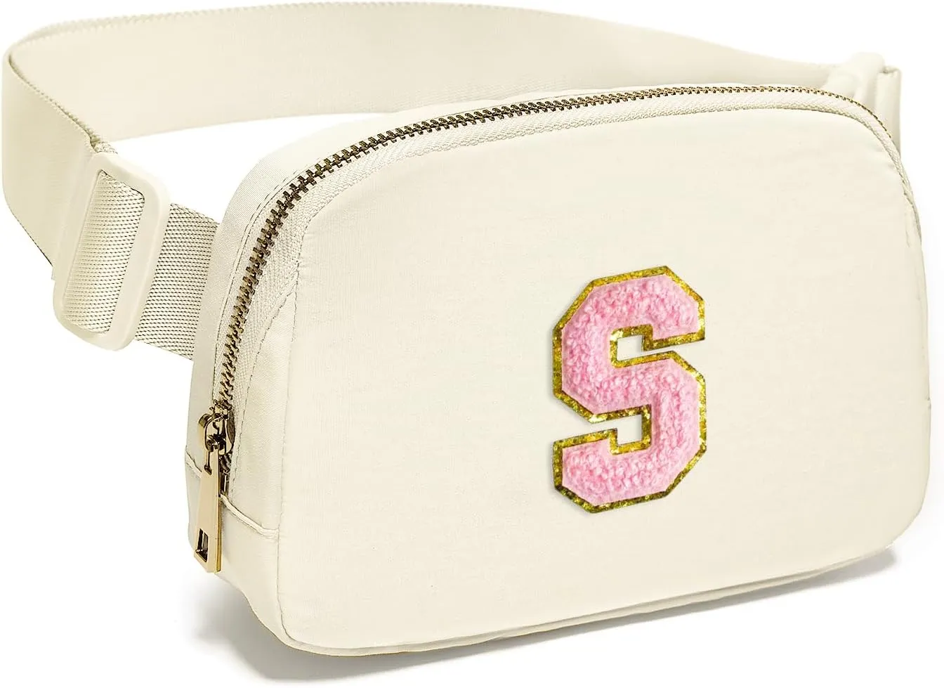 Gitus Personalized Gifts Birthday Gifts for Girls Fanny Pack Cross Body Bags with Initial Letter Preppy Stuff Gifts for Her Girlfriend Wife Sister Friends Mom (Ivory-S)