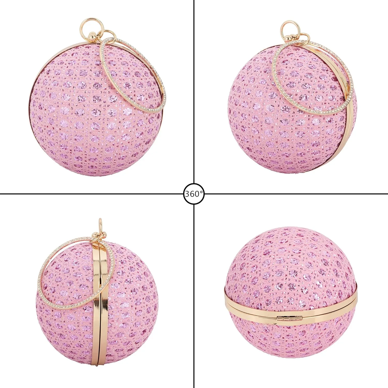 Glittering Round Straw Shoulder Bag: Sequined Chain Strap & Versatile Crossbody Design for Day-to-Evening Elegance