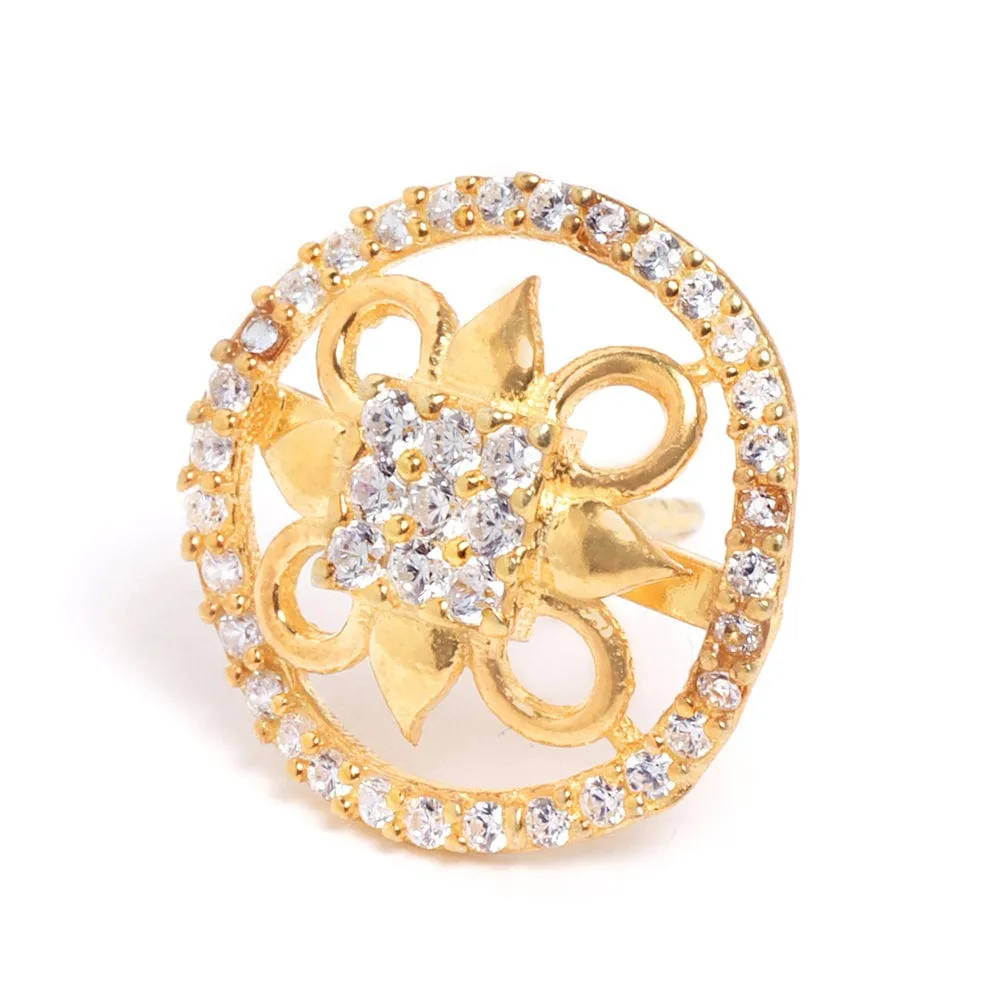 Gold plated Zircon Silver Studs