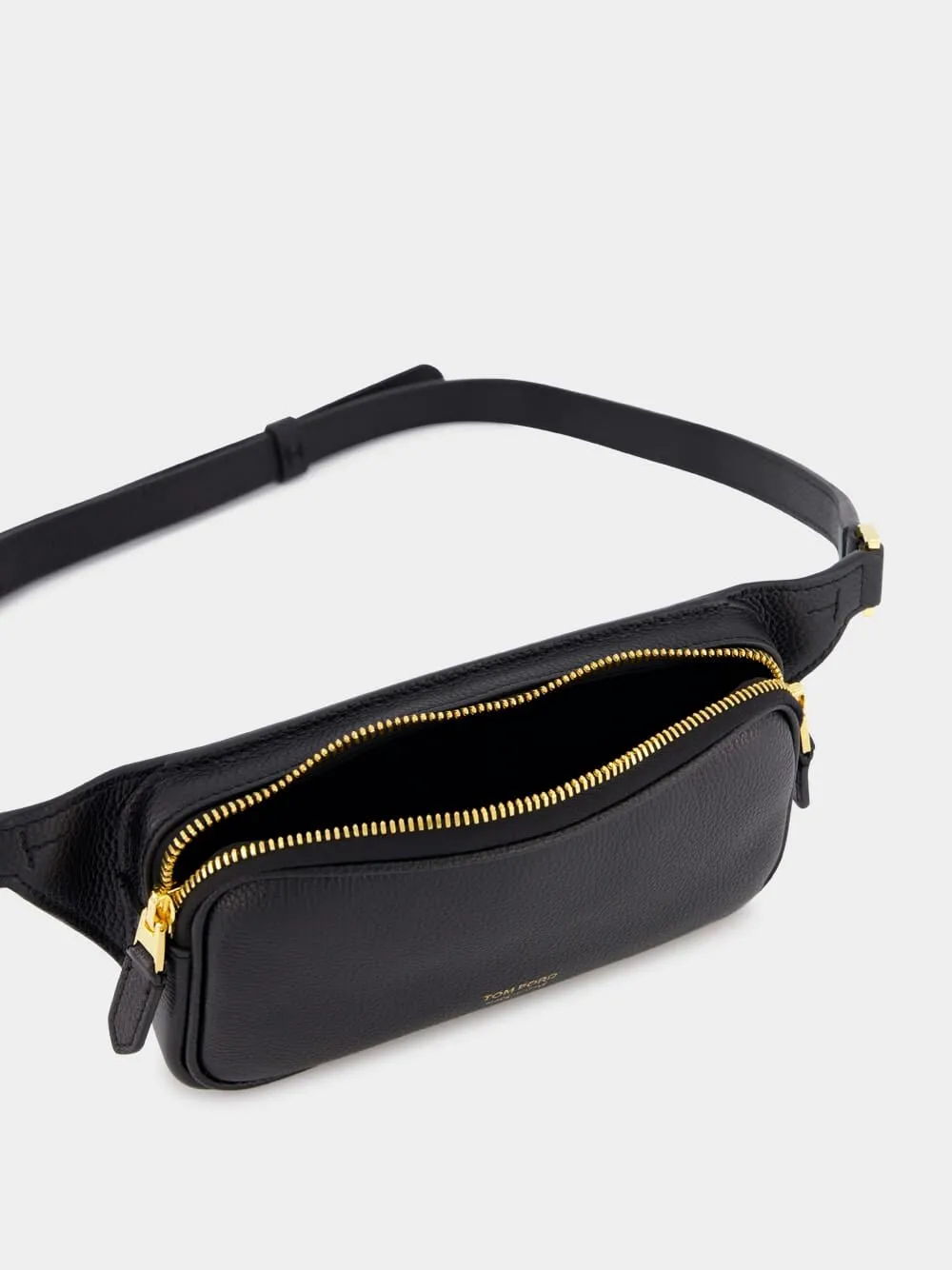 Gold-Tone Logo-Detail Leather Belt Bag