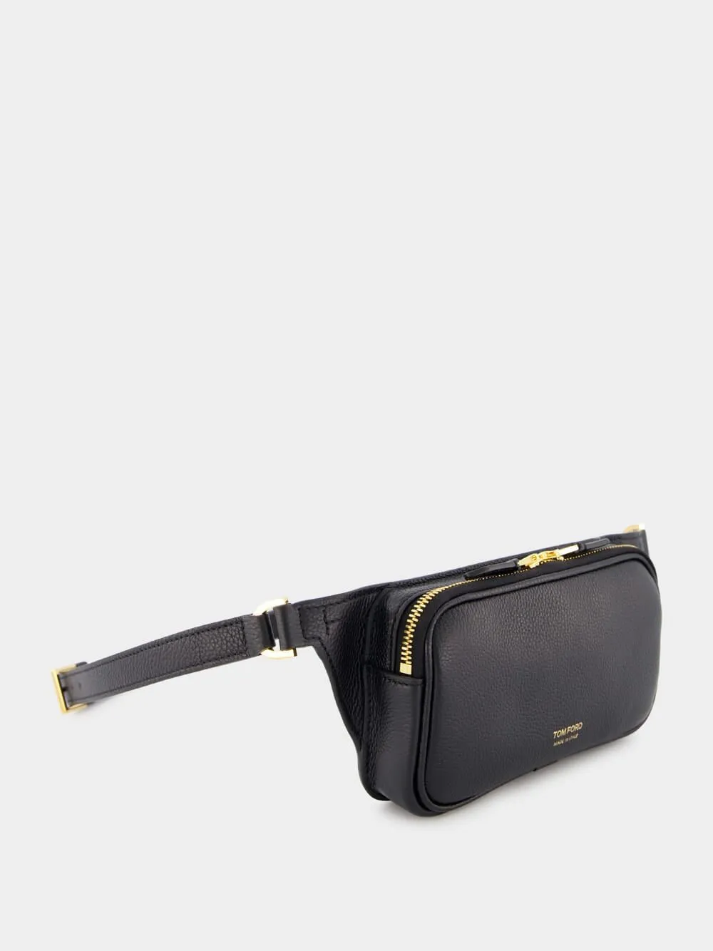 Gold-Tone Logo-Detail Leather Belt Bag