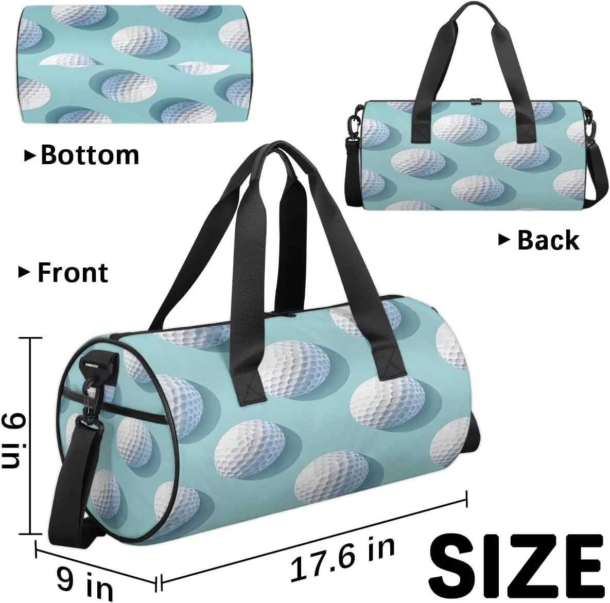 Golf Balls Gym Bag for Women Men Lightweight Weekender Travel Bag Stylish Duffle Bag for Gym Travel Overnight Carry On