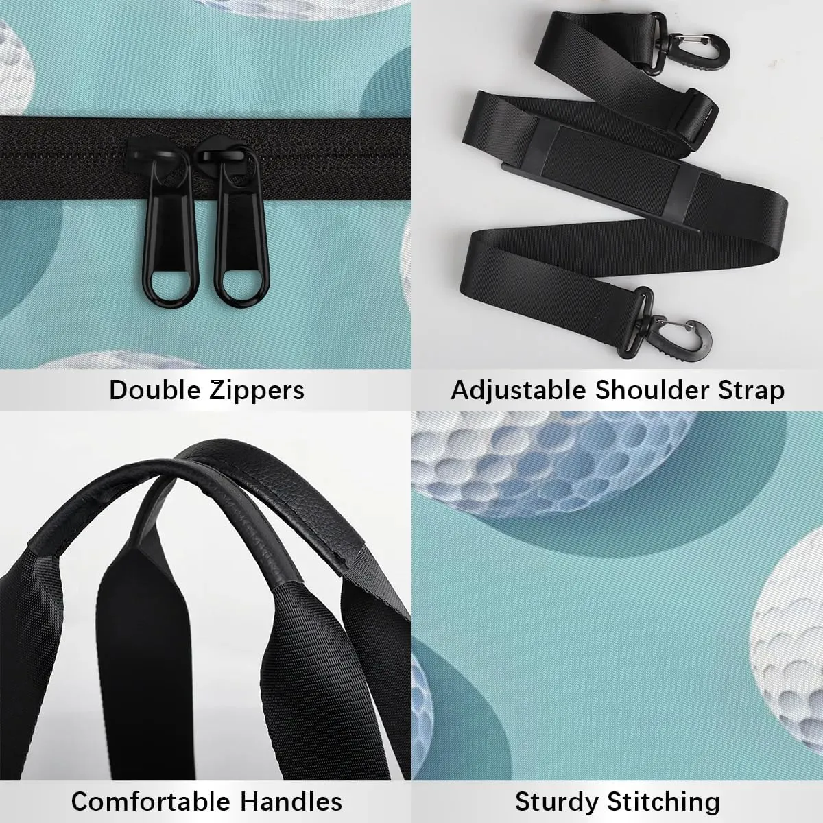 Golf Balls Gym Bag for Women Men Lightweight Weekender Travel Bag Stylish Duffle Bag for Gym Travel Overnight Carry On