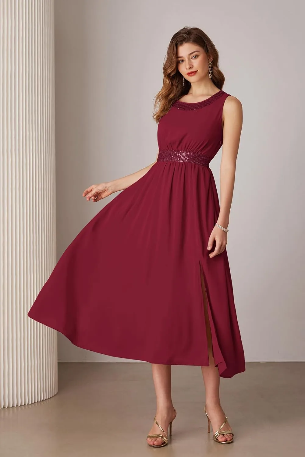 GRACE KARIN Women's Formal Dresses Mother of The Bride Dresses for Wedding Party Cocktail Dress Two Piece Dress Sequin Dress