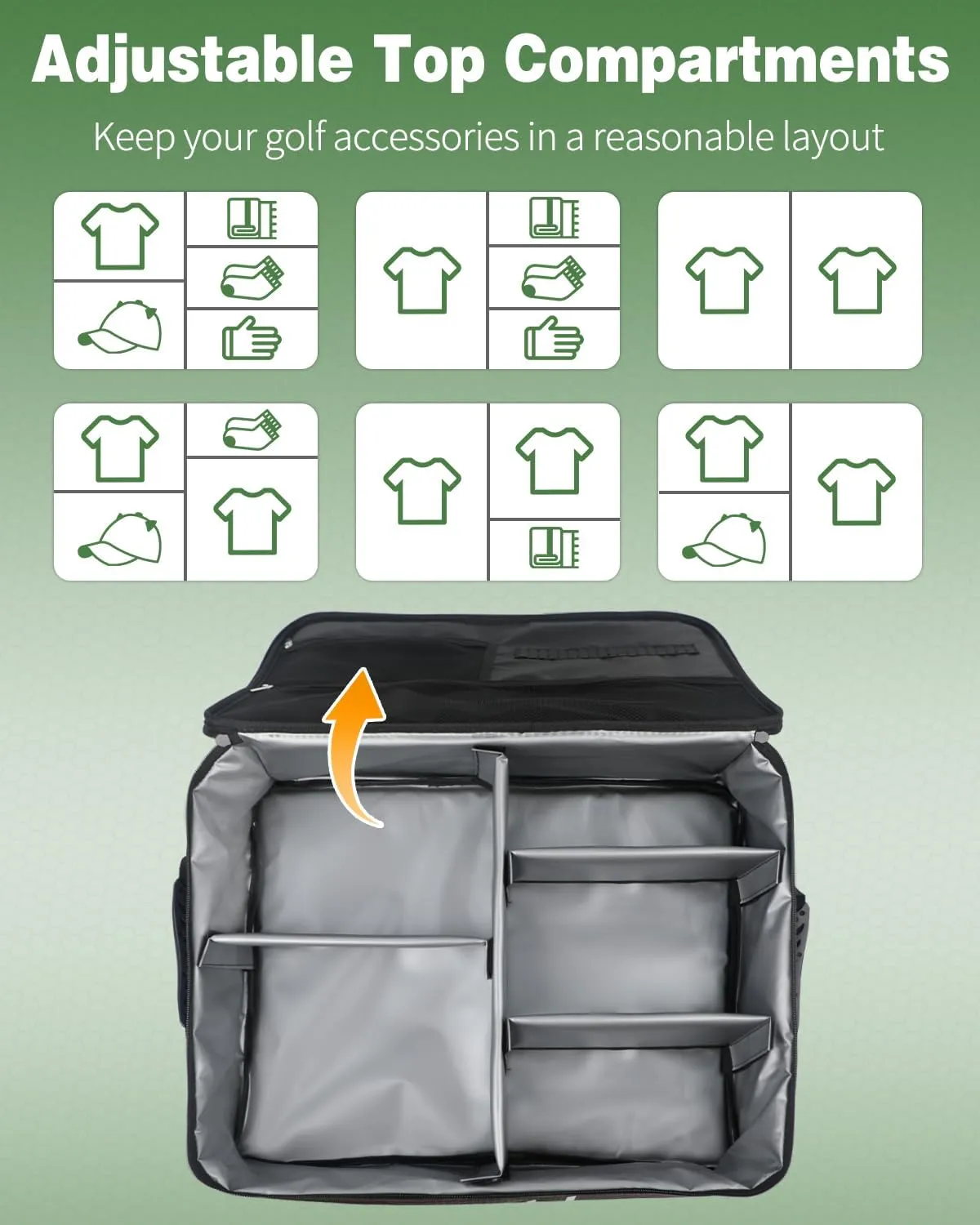 GreenHaven Golf Trunk Organizer - Waterproof Car Shoes Bag With Separate Ventilated Compartments, Large Storage Box for Balls, Tees, Clothes, Gloves, Accessories - Gift for Father