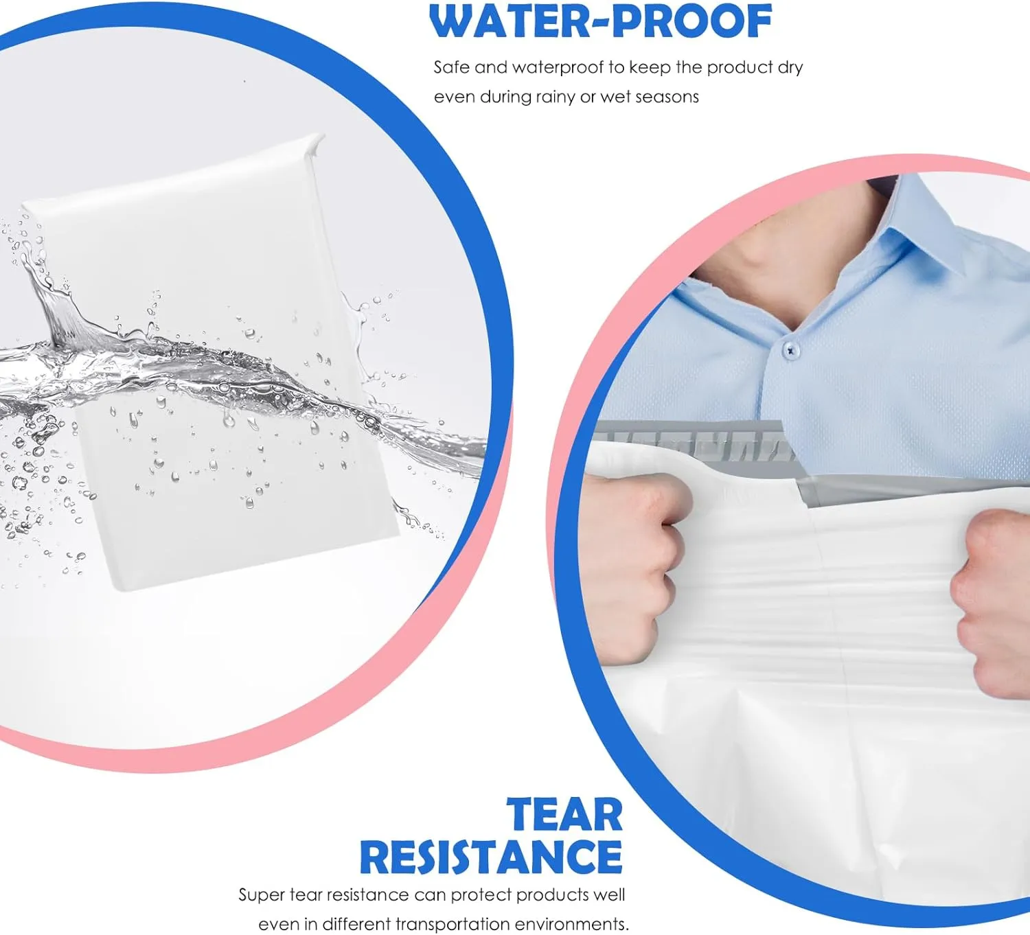 GSSUSA 100PCS Large Poly Mailers 19X24, Strong Adhesive Shipping Bags for Small Business, Waterproof Mailing Bags and Tear Resistant Shipping Envelopes for Clothing Poly Bags for Shipping in White