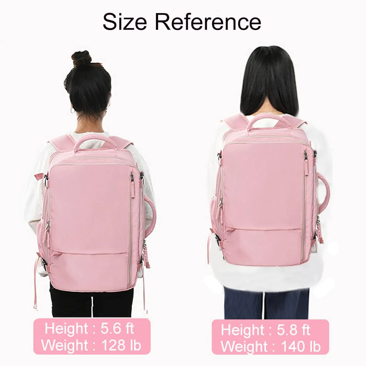 Hanples Carry On Travel Backpack for Women, Large 40L Person Item Luggage Backpack,17inch Laptop Backpack TSA Flight Approved, Travel Essentials Casual Daypack with 2 Toiletry Bag