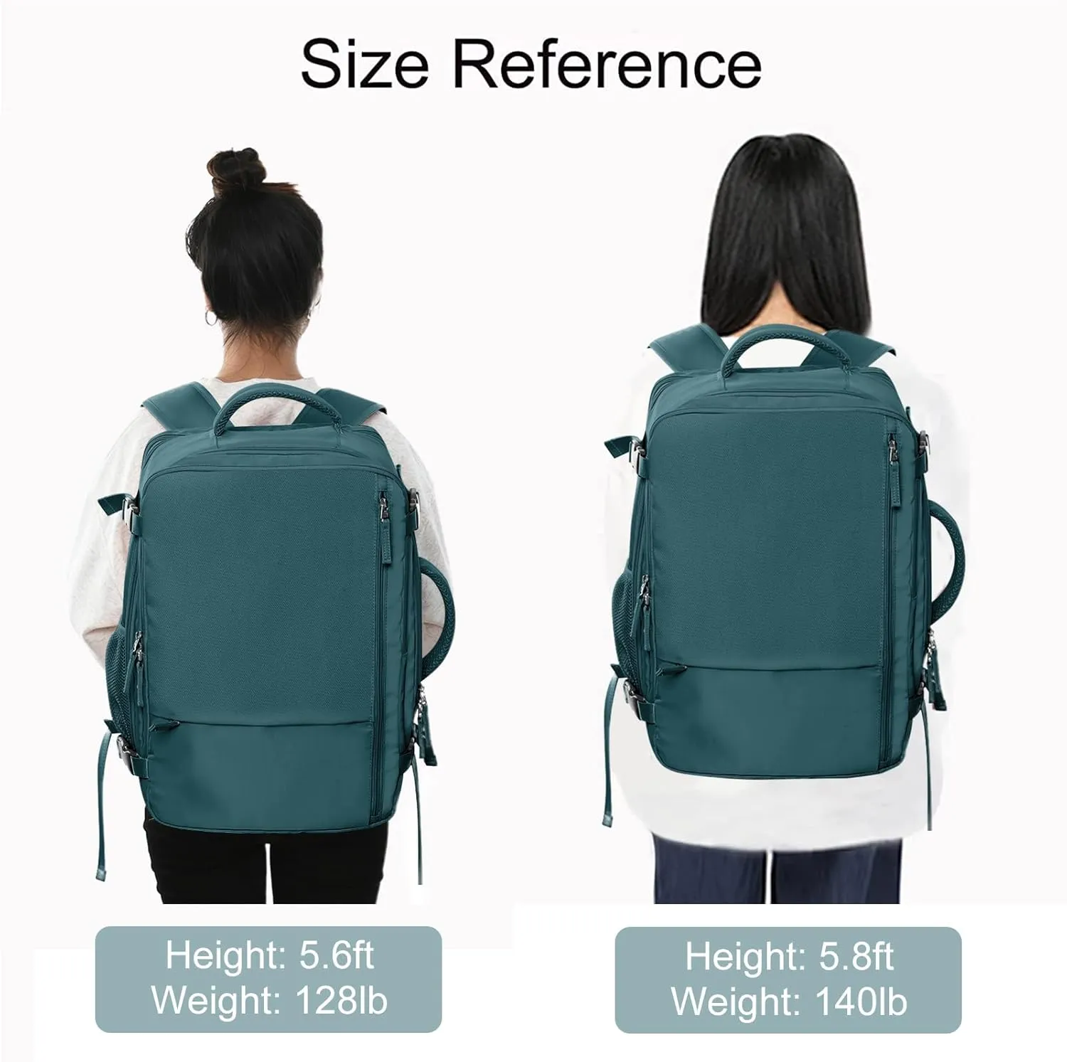 Hanples Extra Large Travel Backpack for Women as Person Item Flight Approved, 40L Carry On Backpack, 17 Inch Laptop Backpack, Waterproof Backpack, Hiking Backpack, Casual Bag(Peacock Blue)