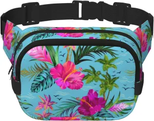 Hello Hawaii print Large Fanny Packs for Women Cute Cross Body Waist Bag Fashionable Fanny Pack