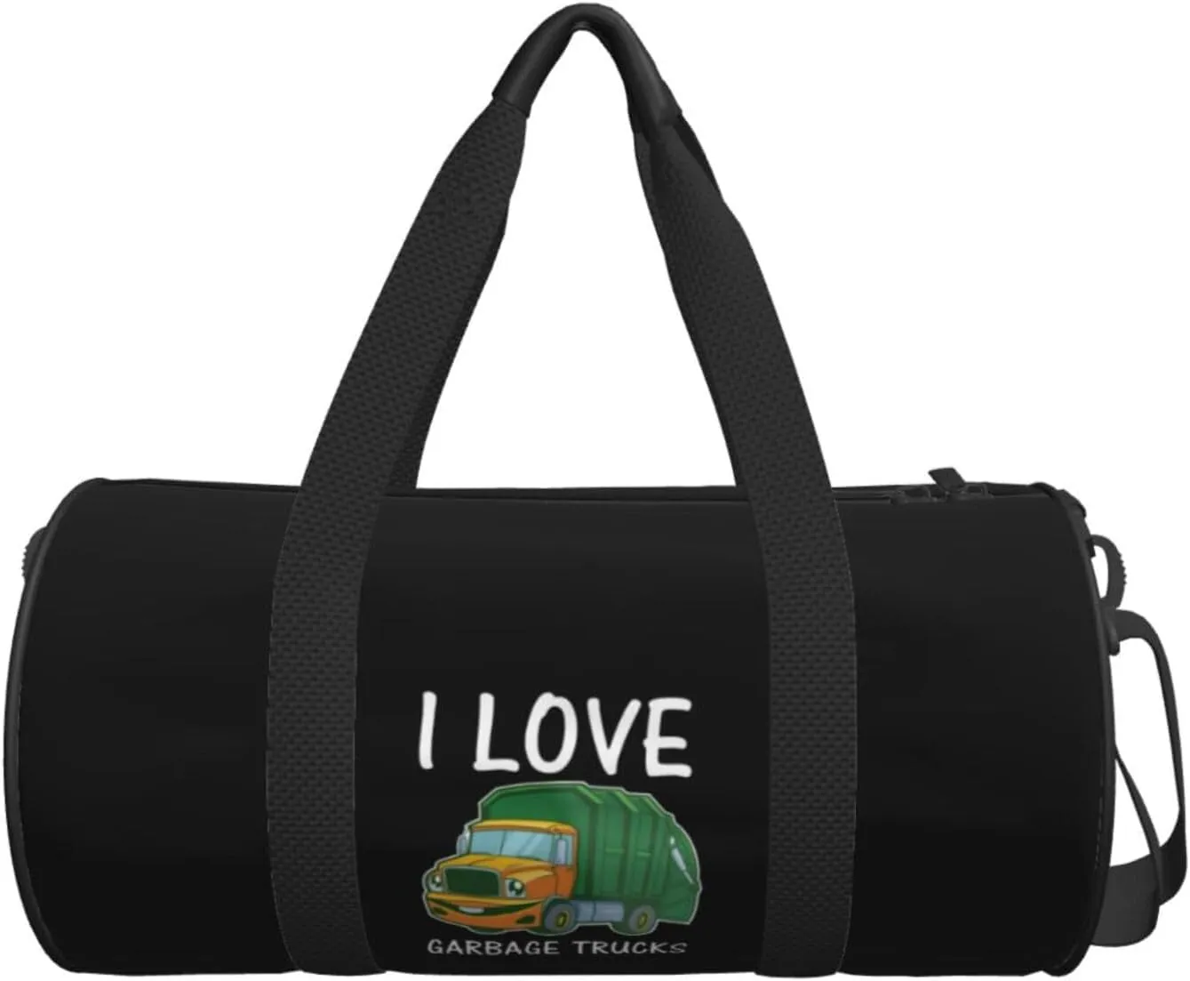 I Love Garbage Trucks Luggage Bags Round Large Capacity Foldable Duffel Bag