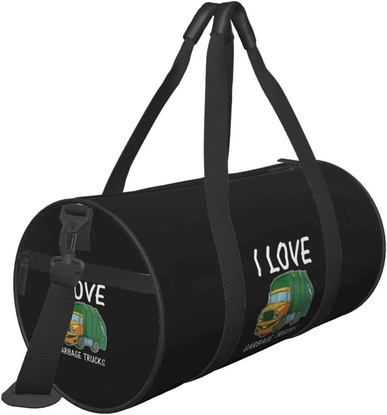 I Love Garbage Trucks Luggage Bags Round Large Capacity Foldable Duffel Bag