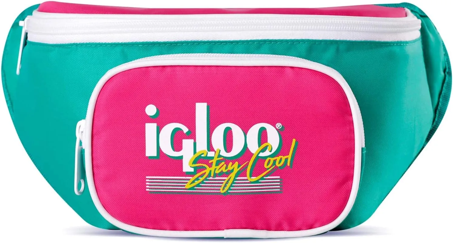 Igloo Retro Fanny Packs Cooler, Insulated Crossbody Bag, Fashion Waist Packs, Adjustable & Lightweight Travel Hip Pack