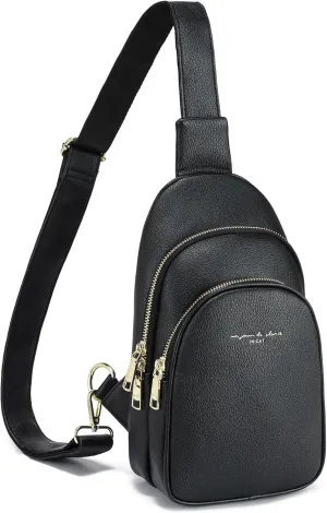 INICAT Crossbody Sling Bags Fanny Packs Leather Purses Chest Bag for Women