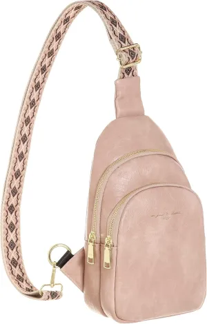 INICAT Crossbody Sling Bags Fanny Packs Leather Purses Chest Bag for Women