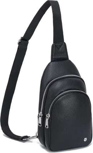INICAT Crossbody Sling Bags Fanny Packs Leather Purses Chest Bag for Women