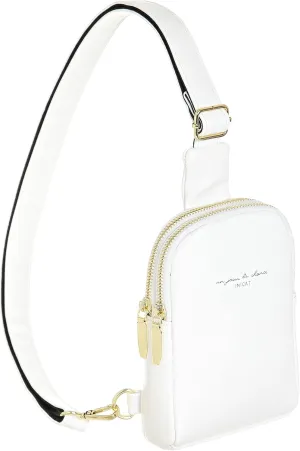 INICAT Fanny Pack Purse Small Crossbody Vegan Leather Sling Bag for Women(26 White)