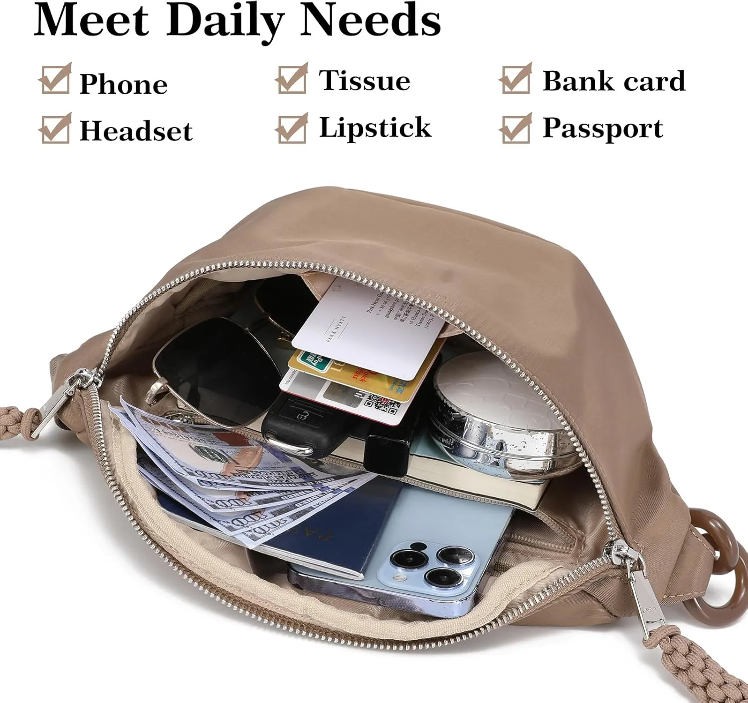 INICAT Fanny Packs for Women,Fashion Waist Packs Crossbody Bum Bag with Adjustable Strap for Travel Sport