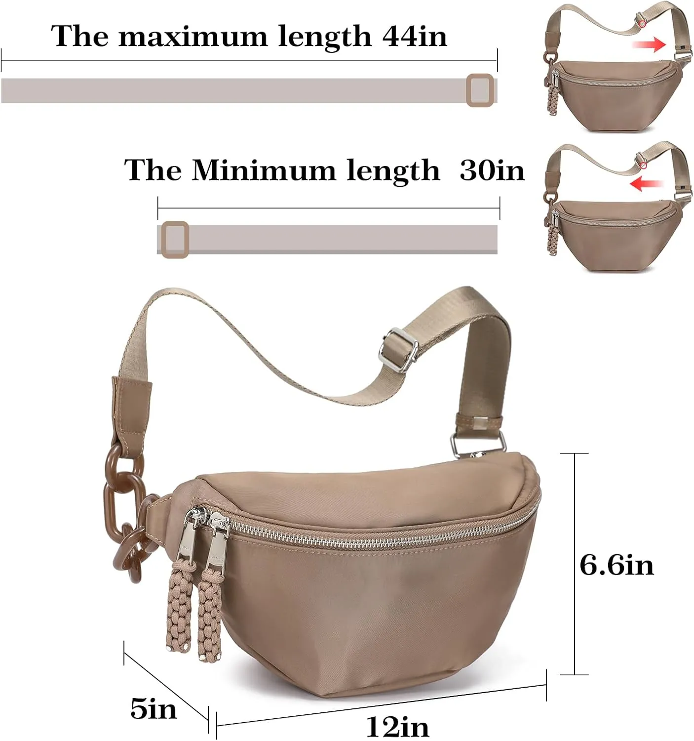 INICAT Fanny Packs for Women,Fashion Waist Packs Crossbody Bum Bag with Adjustable Strap for Travel Sport
