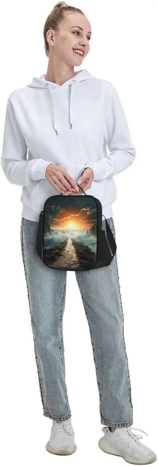 Insulated Lunch Bag Lunch Box for Women Men Divided Sea Pathway Lunch bag Lunch Tote Bags for Work Office