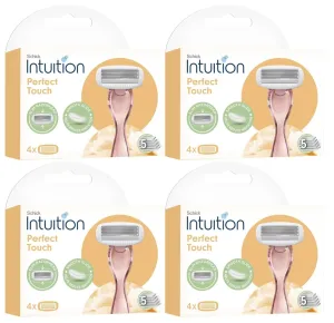 Intuition Perfect Touch Razor Blade Refills, 5 Blade System, 16 Cartridges Total, 4 Pack