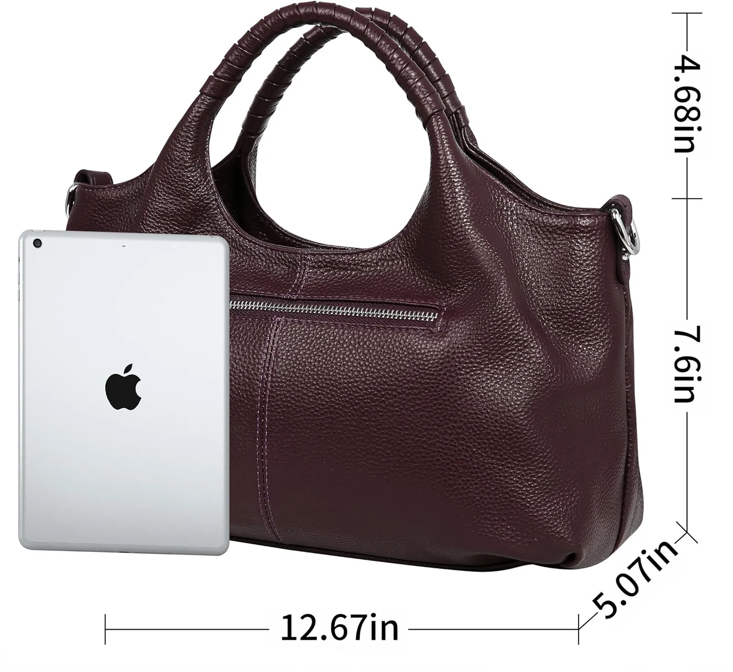 Iswee Genuine Leather Shoulder Bags Purses and Handbags for Women Satchel Designer Cross Body Hobo Medium Size Tote