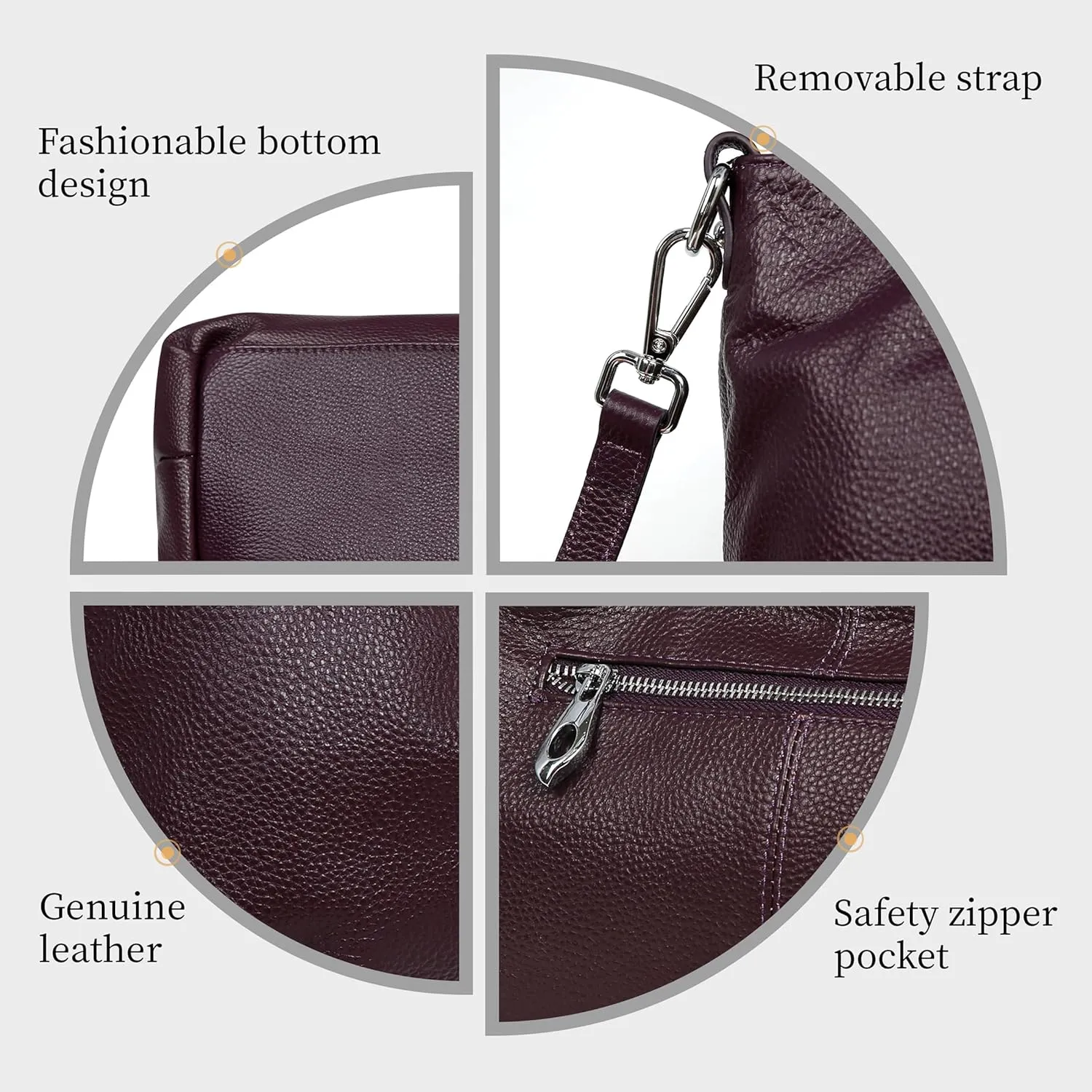 Iswee Genuine Leather Shoulder Bags Purses and Handbags for Women Satchel Designer Cross Body Hobo Medium Size Tote