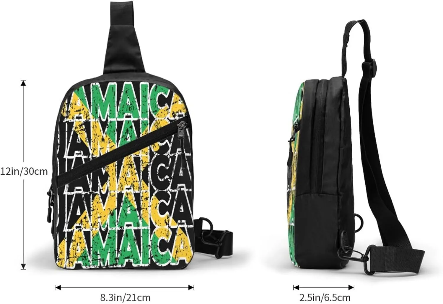 Jamaican Roots Jamaica Flag Portable Crossbody Bag Foldable Sling Bags Sports Gym Chest Daypack Reusable Shoulder Backpack Casual Diagonally Rucksack Fanny Packs