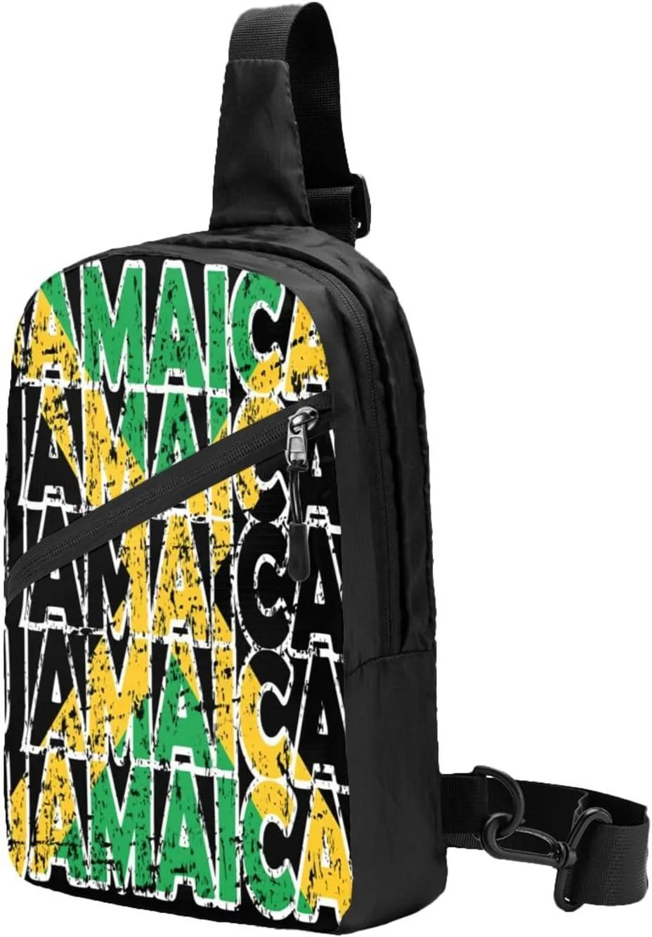 Jamaican Roots Jamaica Flag Portable Crossbody Bag Foldable Sling Bags Sports Gym Chest Daypack Reusable Shoulder Backpack Casual Diagonally Rucksack Fanny Packs