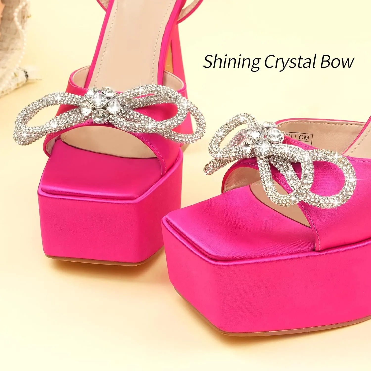 JENN ARDOR Women's Platform Heels Lace Up High Stroppy Sandals Butterfly Heeled Chunky Prom Shoes for Club Party Date (tie-up/buckle)