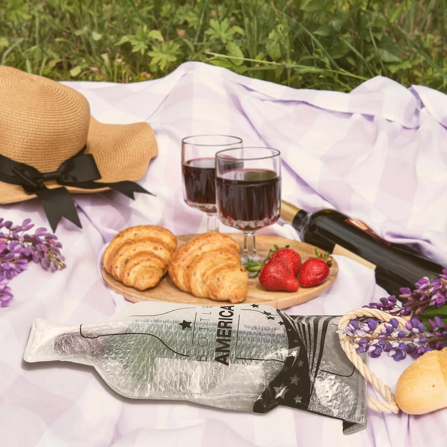 JIMMY THE FOX | Reusable Wine Bags for Travel | 3-Pack | Durable Triple-Layer Bottle Protector Sleeve | Leak-Proof & Impact-Resistant | Airplane & Cruise Luggage | Wine Lover Gifts - Bottle America