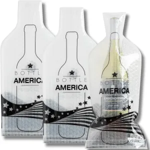 JIMMY THE FOX | Reusable Wine Bags for Travel | 3-Pack | Durable Triple-Layer Bottle Protector Sleeve | Leak-Proof & Impact-Resistant | Airplane & Cruise Luggage | Wine Lover Gifts - Bottle America
