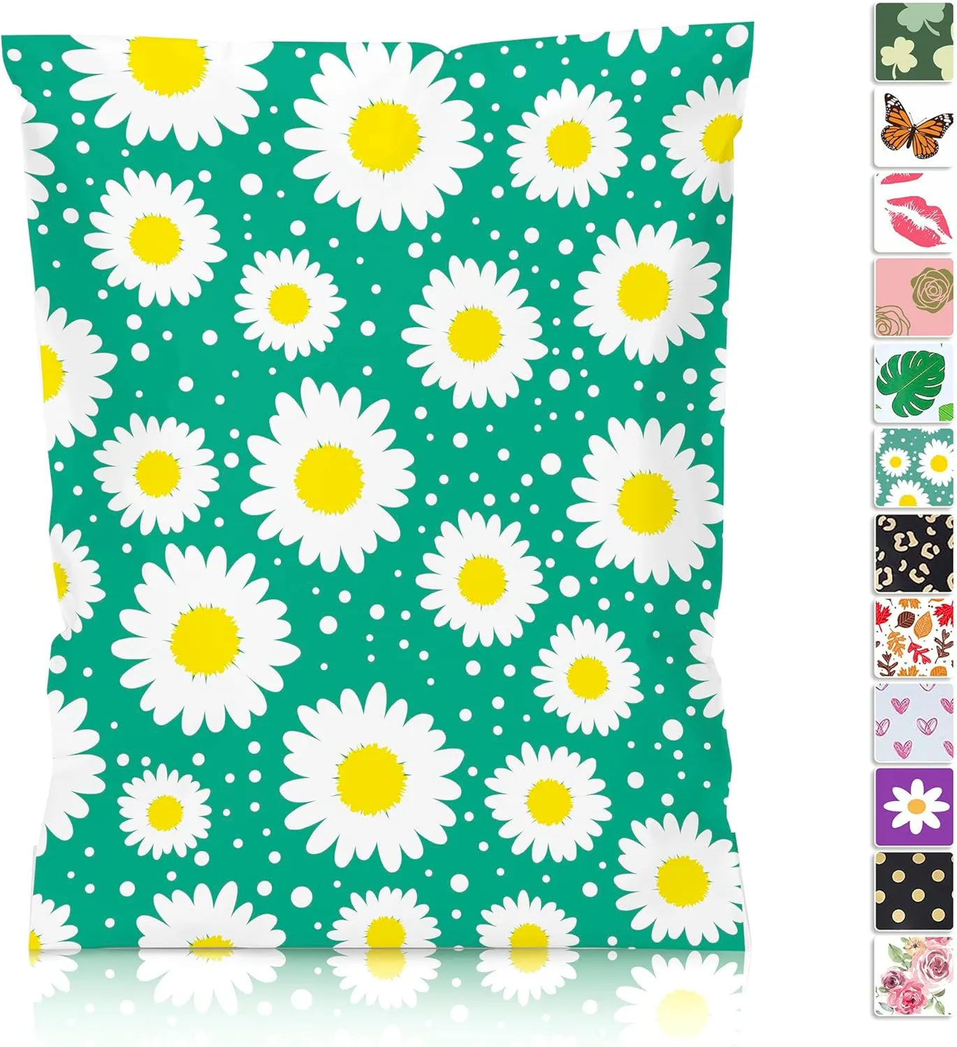 JinRuiKJ Poly Mailer 14.5x19 50 Pack - Shipping Bags for Clothing, Strong Thick and Self Adhesive Mailing Bags - Cute Packaging Bags for Small Business - Daisy
