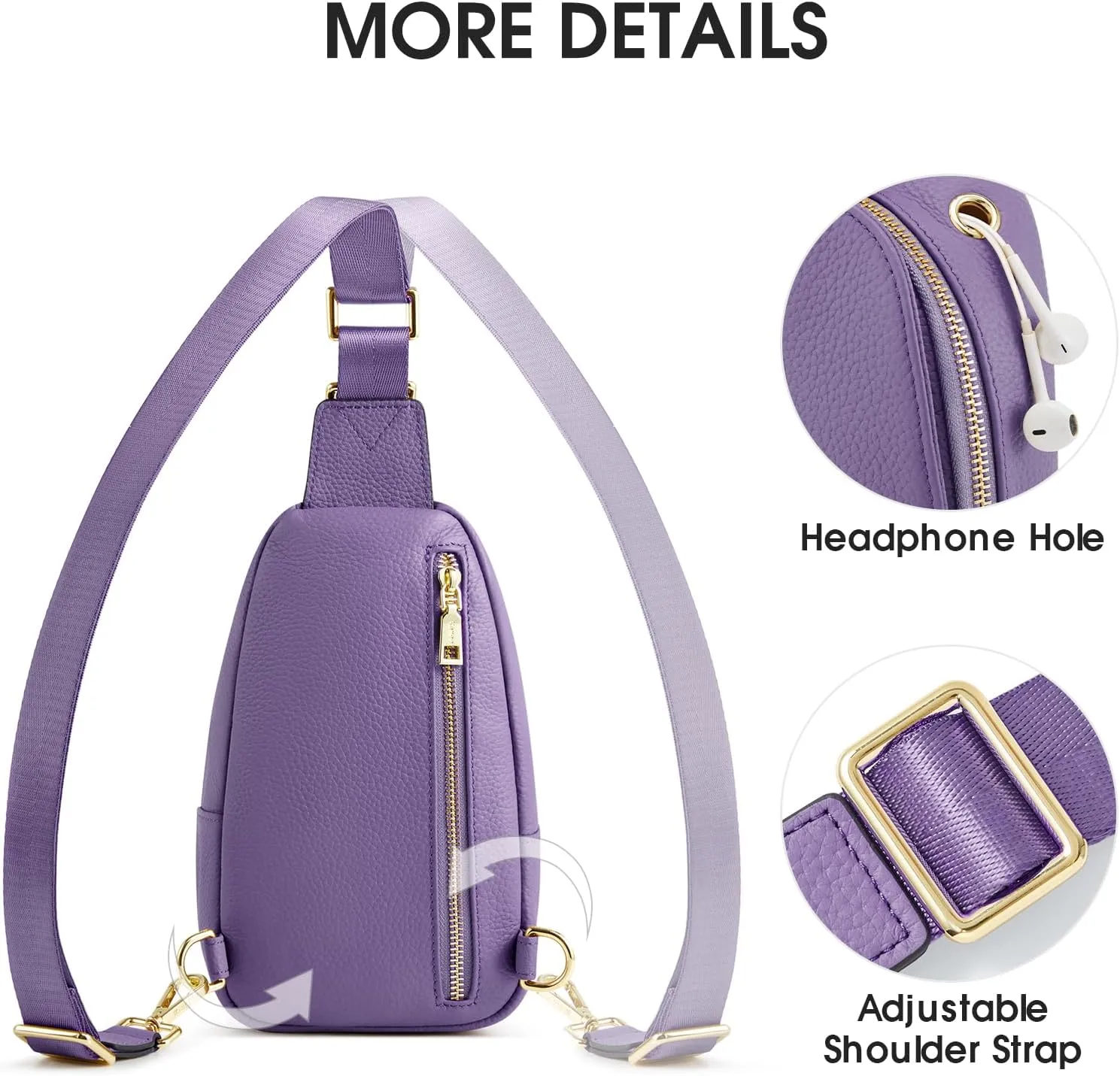 Kattee Sling Bag for Women, Leather Fanny Packs for Women, Small Crossbody Chest Bag with RFID Blocking