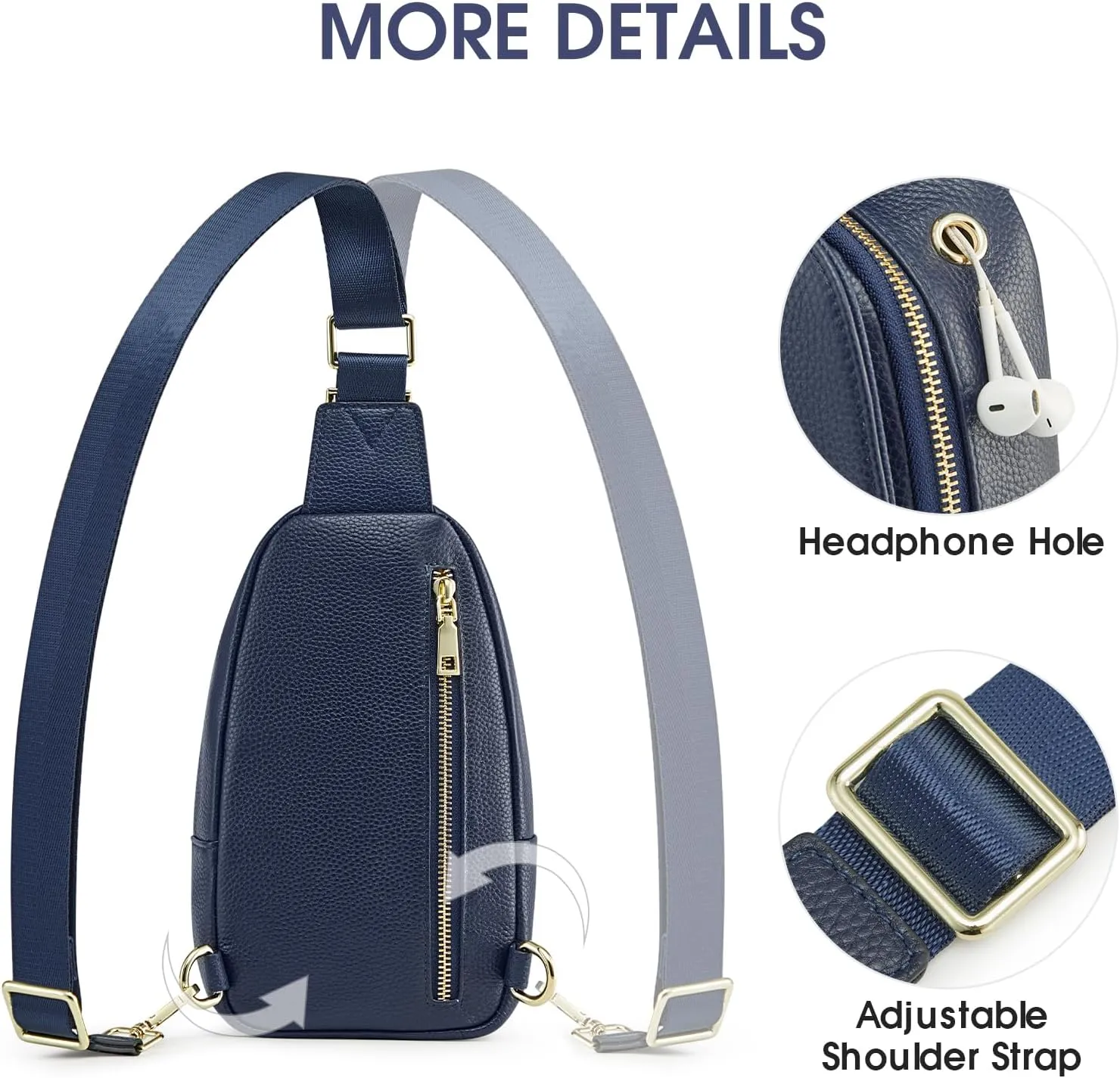 Kattee Sling Bag for Women, Leather Fanny Packs for Women, Small Crossbody Chest Bag with RFID Blocking