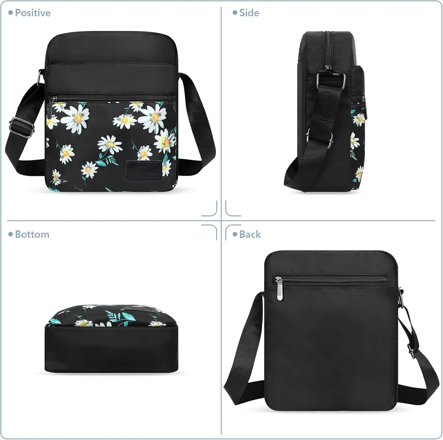 Kemy's Small Canvas Crossbody Bag for Teen Girls, Lightweight Messenger Shoulder Bags Cross Body Purse for Girls and Women