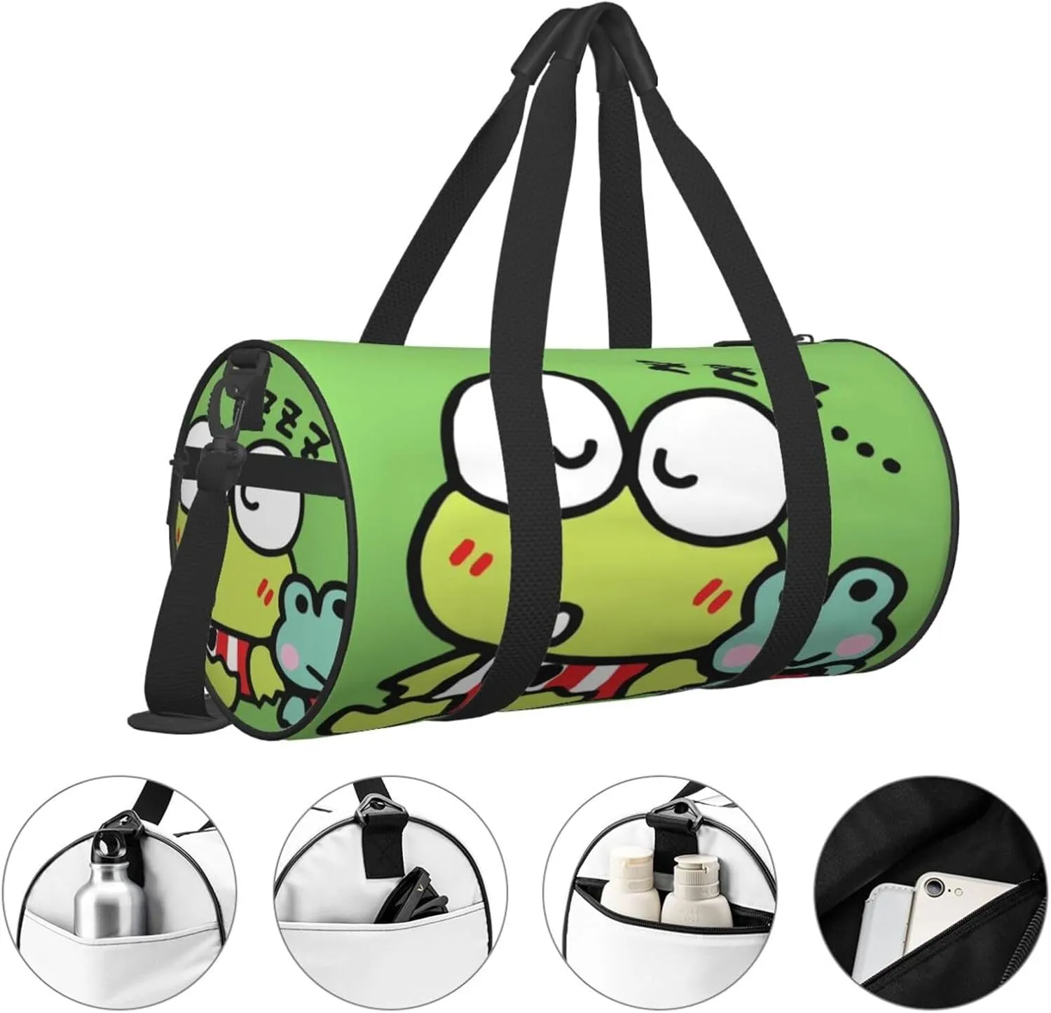 Ker-oppi Duffel Bag Large Capacity Portable Round Travel bag,Travel Sports Bag for Men and Women One Size