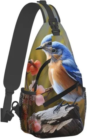 KHiry Sling Bag for Women Men Crossbody Bag Small Sling Backpack Opossum and Roses Chest Bag Hiking Daypack