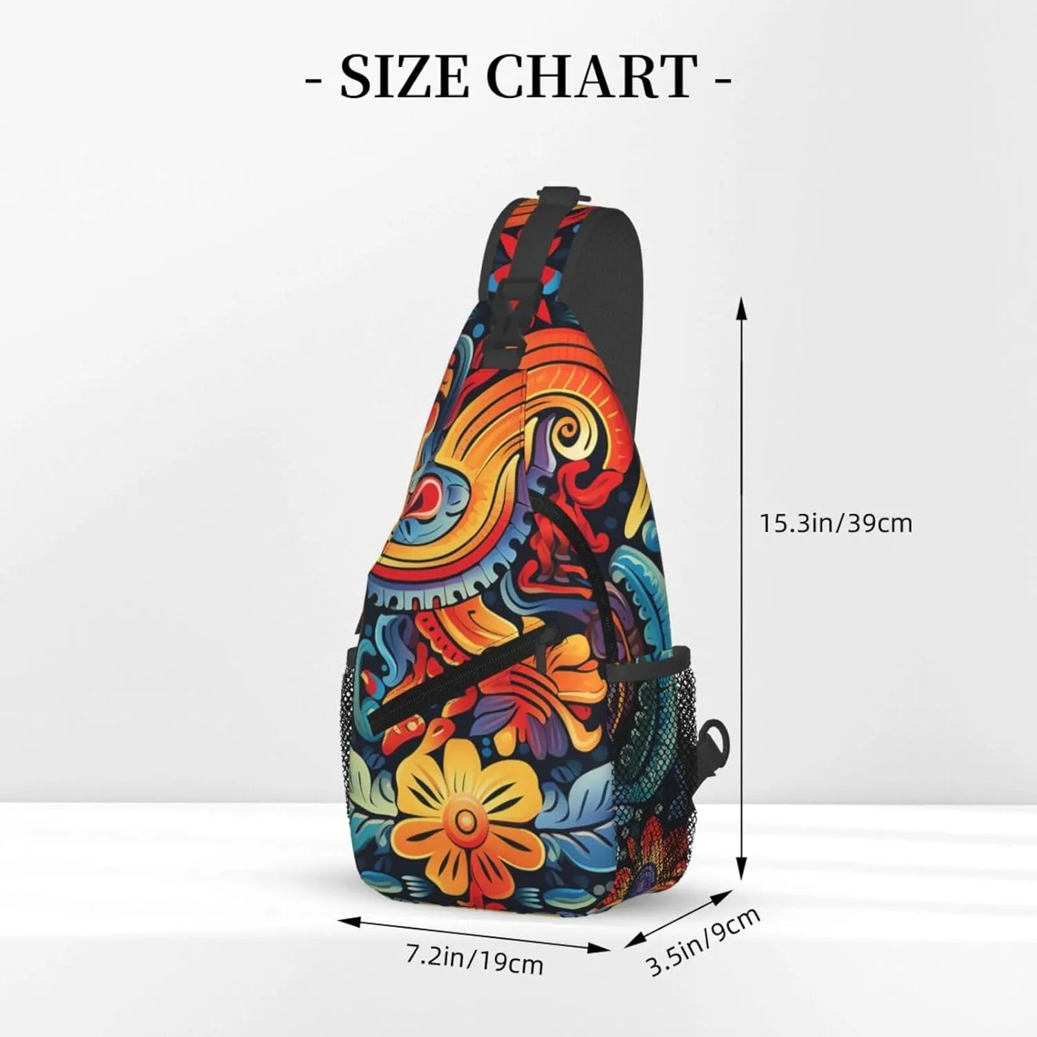 KHiry Sling Bag for Women Men Crossbody Bag Small Sling Backpack Snowy Owl Eyes Chest Bag Hiking Daypack