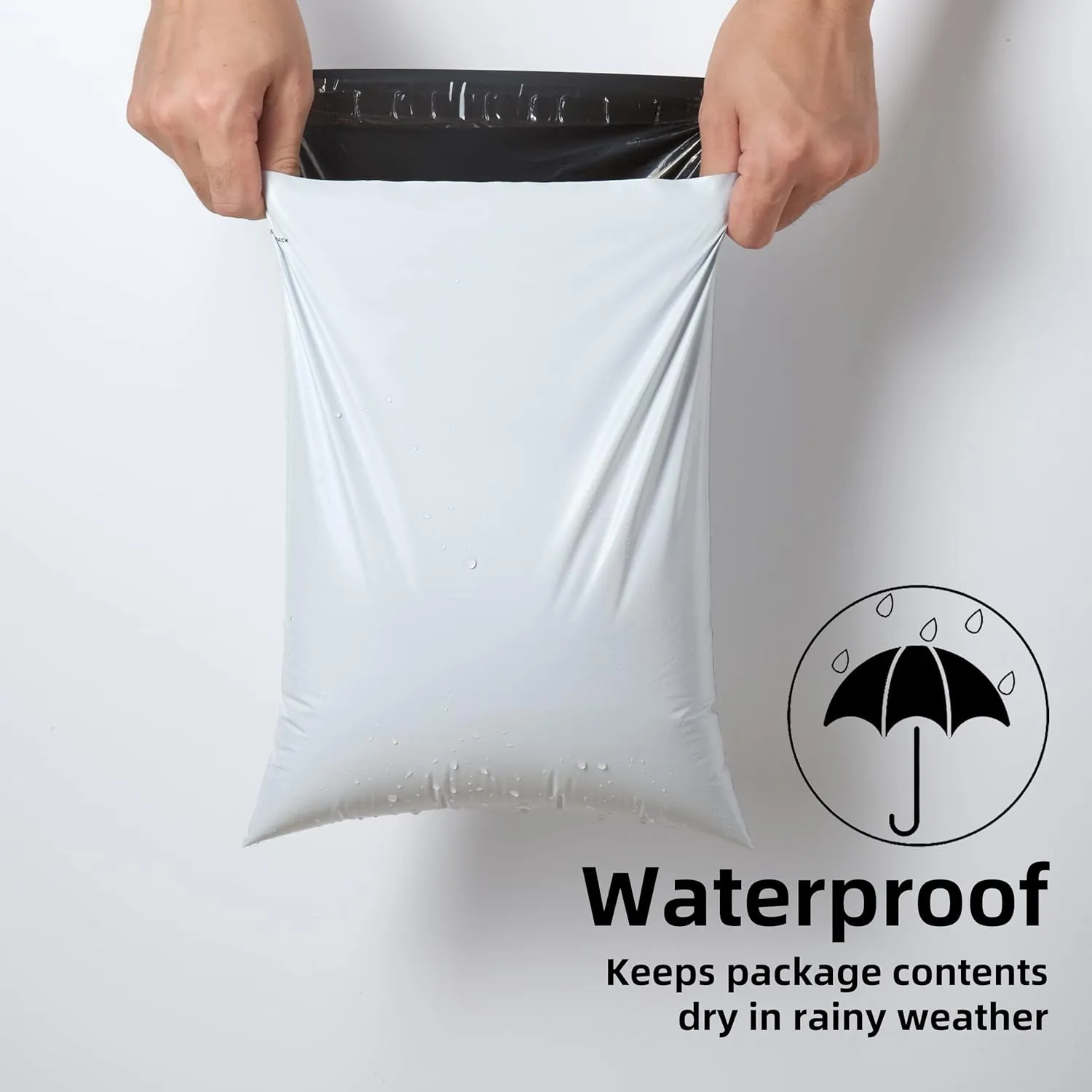KKBESTPACK Poly Mailers Shipping Envelope Self Sealing Bags (12x15.5 100pc) (PM100), White
