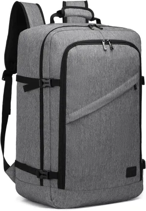Kono Carry on Backpack, 22" Airplane Approved Travel Backpack for Men and Women, Waterproof Lightweight Daypack for Flight 40L (Grey, Large)
