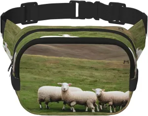 Lambs and Sheep print Large Fanny Packs for Women Cute Cross Body Waist Bag Fashionable Fanny Pack